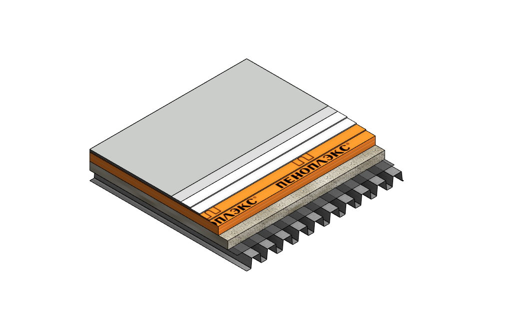 Кровля с полимерной гидроизоляцией по стяжке